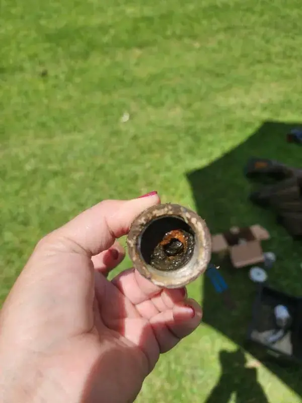 Pipe section inspected during a sewer camera inspection