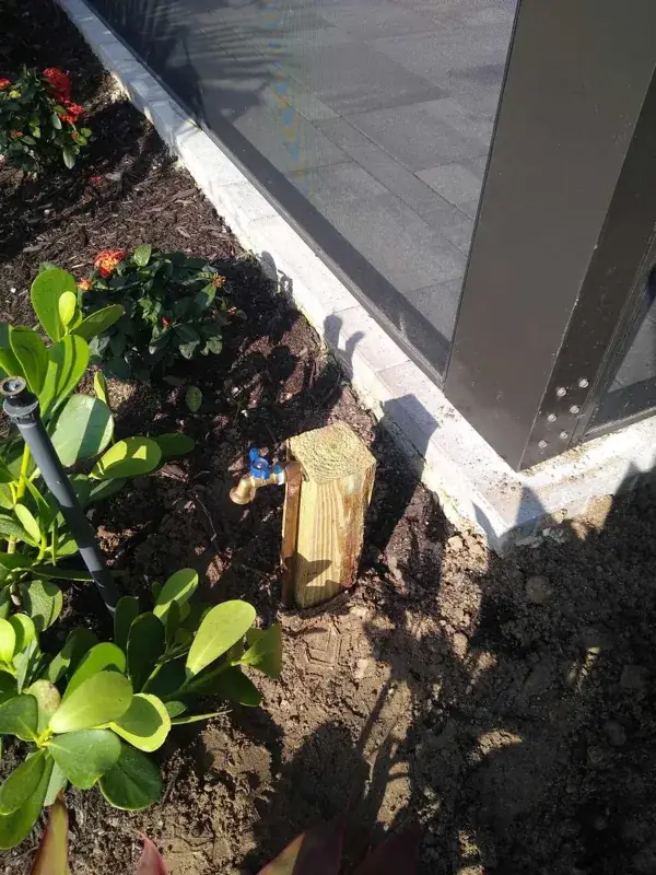 New water line run along the foundation of a Southwest Florida home